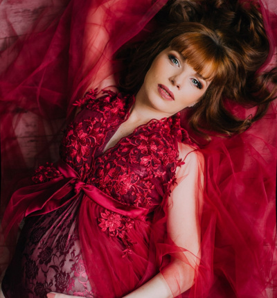 Boudoir tulle dress Red