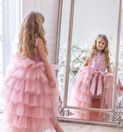 Dress with a detachable train Powdery Bird