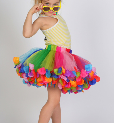 Tutu skirt with Rose's petals