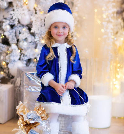 Snowmaiden's costume of velvet with a hat №6