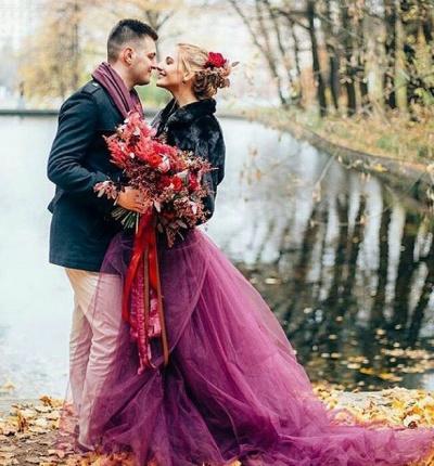 Wedding skirt with a train