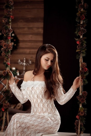 Lace boudoir dress White Flower фото 1