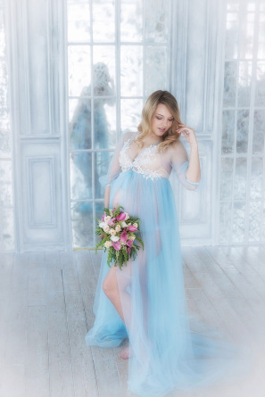 Boudoir tulle dress Blue morning фото 1