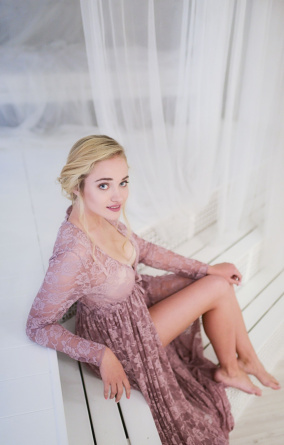 Lace boudoir dress Dusty Rose фото 4