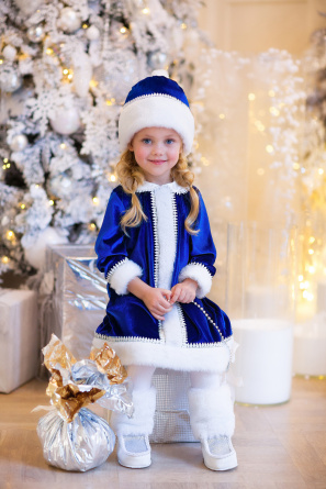 Snowmaiden's costume of velvet with a hat №6 фото 1